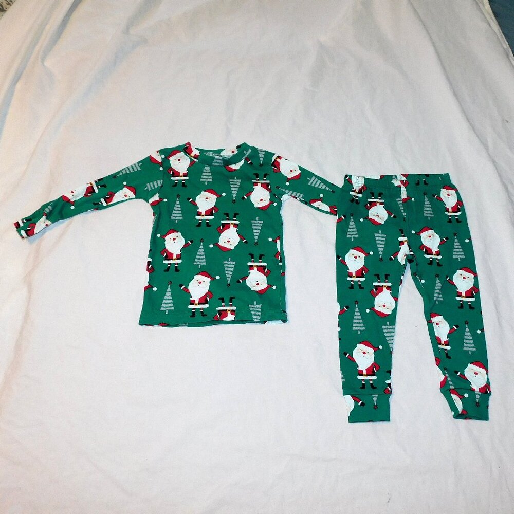 Baby First Christmas Pajamas Santa 12 Months 2pce Long Sleeve Pants Unisex NEW